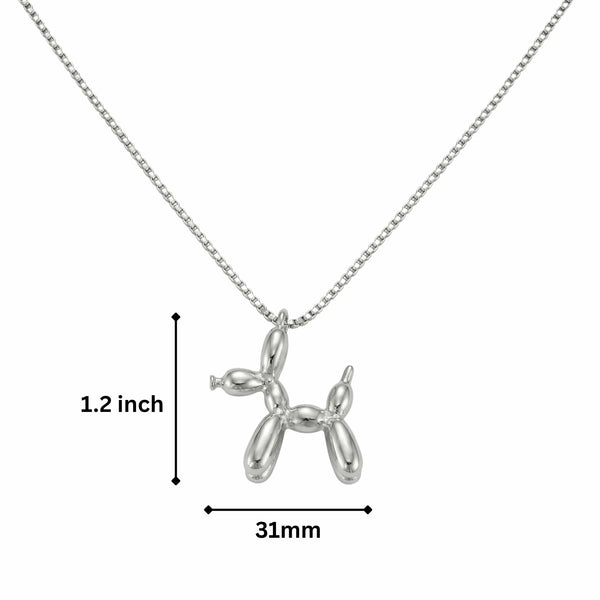 CHROME DOG - 31mm Pure Titanium Steel Pendant with 27inch Round Box 4mm Chain for Men & Boys