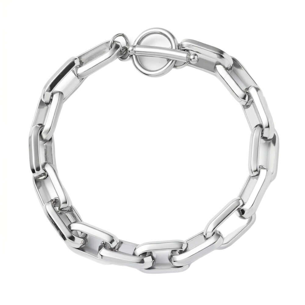 CIRCLELINK - 11mm Stainless Steel , 6.5 to 8 inch Toggle Clasp Bracelet for Men & Boys — Bead Bracelets for Men | THE MEN THING