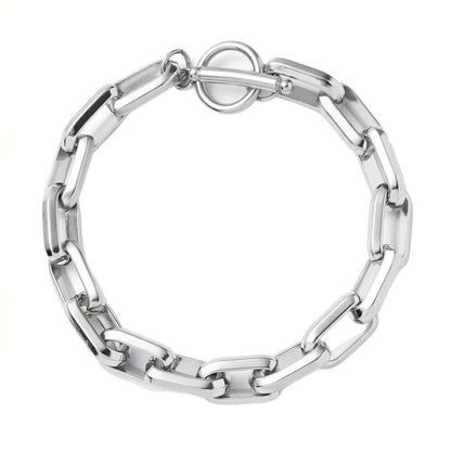 CIRCLELINK - 11mm Stainless Steel , 6.5 to 8 inch Toggle Clasp Bracelet for Men & Boys — Bead Bracelets for Men | THE MEN THING