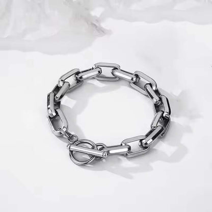 CIRCLELINK - 11mm Stainless Steel , 6.5 to 8 inch Toggle Clasp Bracelet for Men & Boys — Bead Bracelets for Men | THE MEN THING