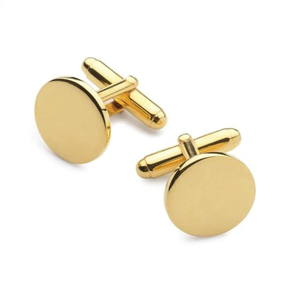 CLASSIC ELEGANCE - Gold Tone - Titanium Steel Cufflinks for Men and Boys (Size 15mm) - THE MEN THING