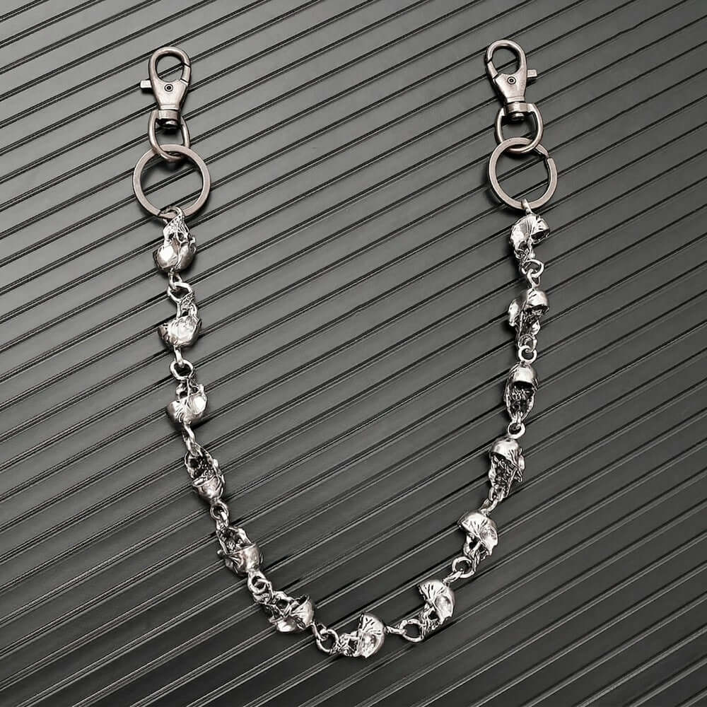 CLASSIC SKULL - Antique Steel 15mm Titanium Steel Heavy Biker Chain for Jeans with Lobster Clasps for Men & Boys - 23 inch - THE MEN THING