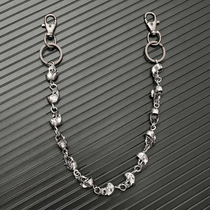 CLASSIC SKULL - Antique Steel 15mm Titanium Steel Heavy Biker Chain for Jeans with Lobster Clasps for Men & Boys - 23 inch - THE MEN THING
