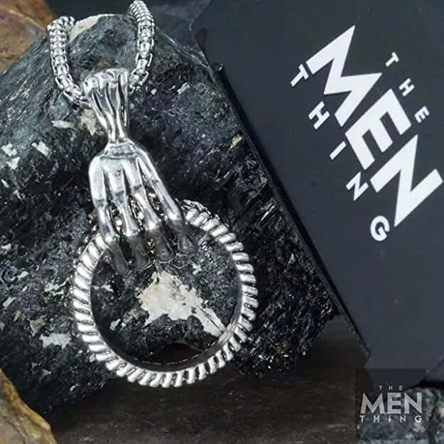 CLAW HAND -  Alloy Pendant with Stainless Steel 24inch Round Box Chain, European trending Style for Men & Boys - THE MEN THING