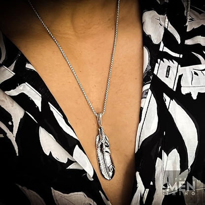 CLAW LEAF - Alloy Pendant with Pure Stainless Steel 24inch Round Box Chain for Men, European trending Style - THE MEN THING