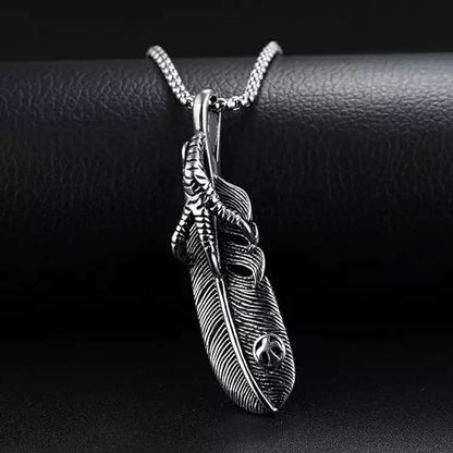 CLAW LEAF - Alloy Pendant with Pure Stainless Steel 24inch Round Box Chain for Men, European trending Style - THE MEN THING