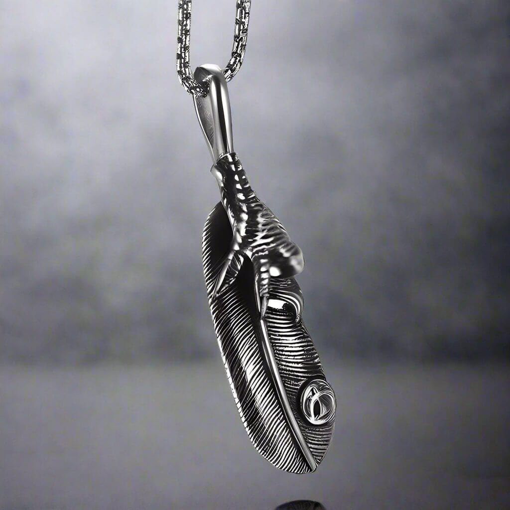 CLAW LEAF - Alloy Pendant with Pure Stainless Steel 24inch Round Box Chain for Men, European trending Style - THE MEN THING