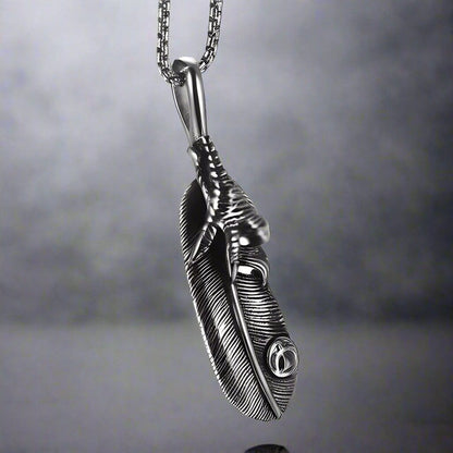 CLAW LEAF - Alloy Pendant with Pure Stainless Steel 24inch Round Box Chain for Men, European trending Style - THE MEN THING