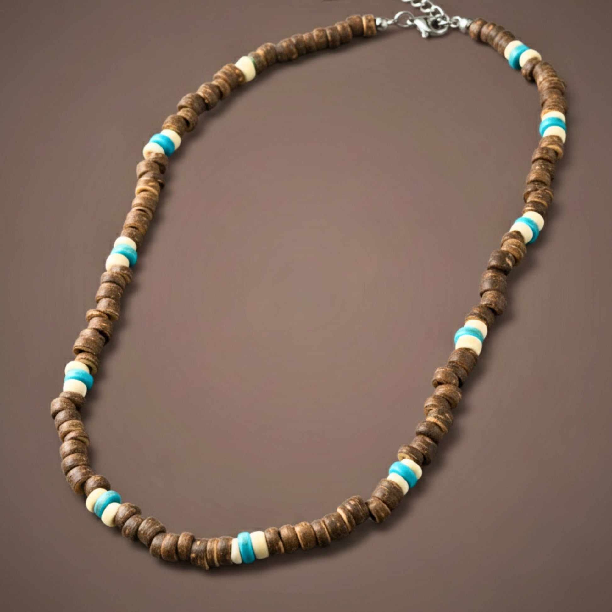 COASTAL SOUL - 8 mm Beaded Necklace for Men and Boys (18 inches with adjustable cable chain) - THE MEN THING