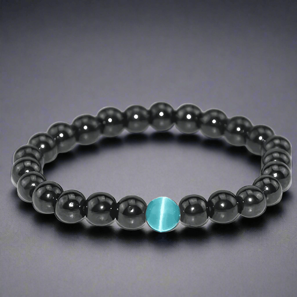COBALT BLUE - Beads Bracelet with Natural Stone - 