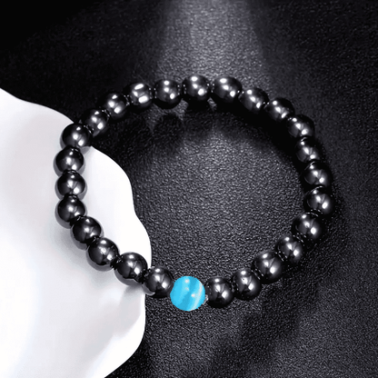 COBALT BLUE - Beads Bracelet with Natural Stone - "7" inch Stretch Bracelet for Men & Boys - THE MEN THING