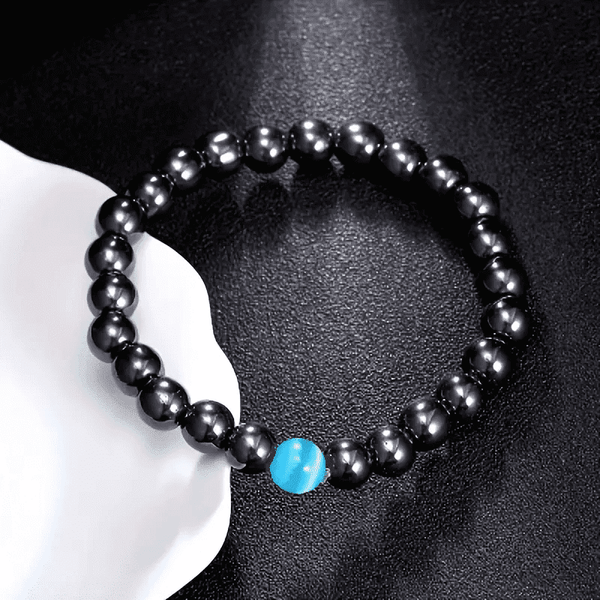 COBALT BLUE - Beads Bracelet with Natural Stone - 