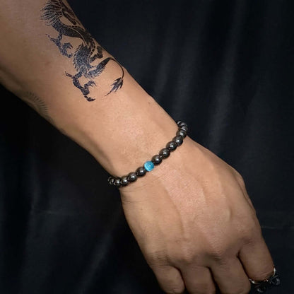COBALT BLUE - Beads Bracelet with Natural Stone - "7" inch Stretch Bracelet for Men & Boys - THE MEN THING