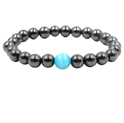 COBALT BLUE - Beads Bracelet with Natural Stone - "7" inch Stretch Bracelet for Men & Boys - THE MEN THING