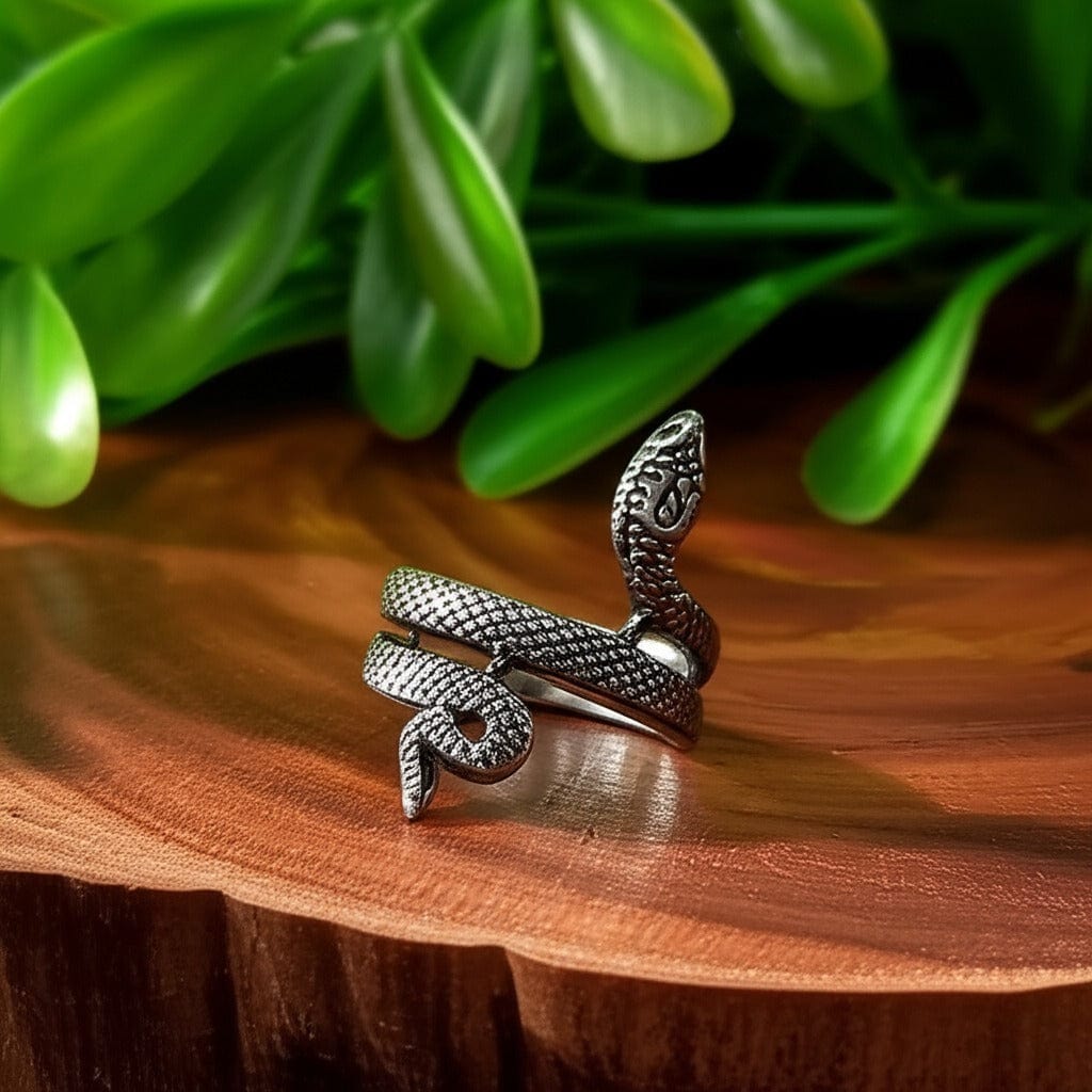 COBRA CREST RING - Pure Stainless Steel Men’s Steel-Plated Ring – Statement Luxury Jewelry (Size : 16-23-28) - THE MEN THING