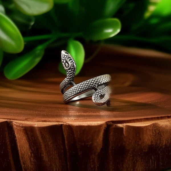 COBRA CREST RING - Pure Stainless Steel Men’s Steel-Plated Ring – Statement Luxury Jewelry (Size : 16-23-28)