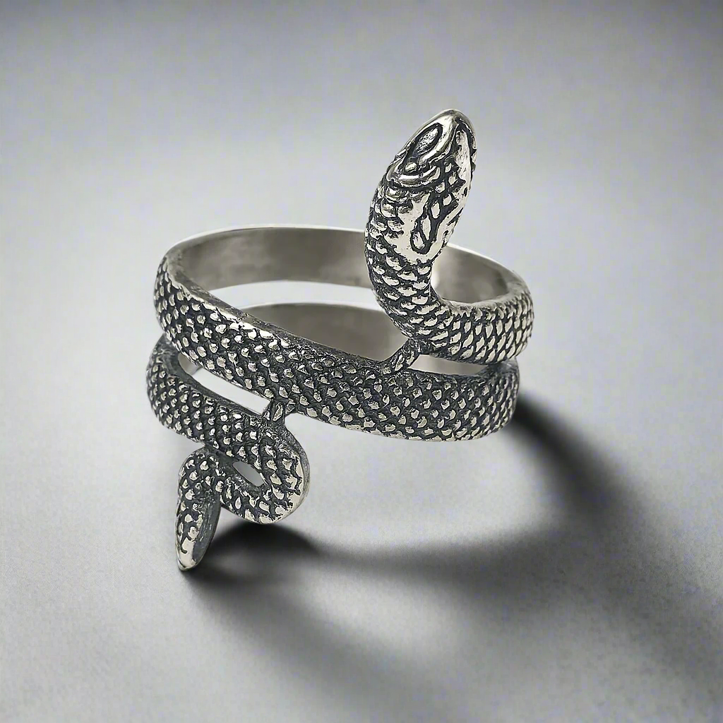 COBRA CREST RING - Pure Stainless Steel Men’s Steel-Plated Ring – Statement Luxury Jewelry (Size : 16-23-28) - THE MEN THING