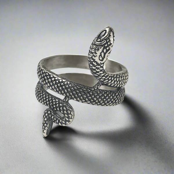 COBRA CREST RING - Pure Stainless Steel Men’s Steel-Plated Ring – Statement Luxury Jewelry (Size : 16-23-28)