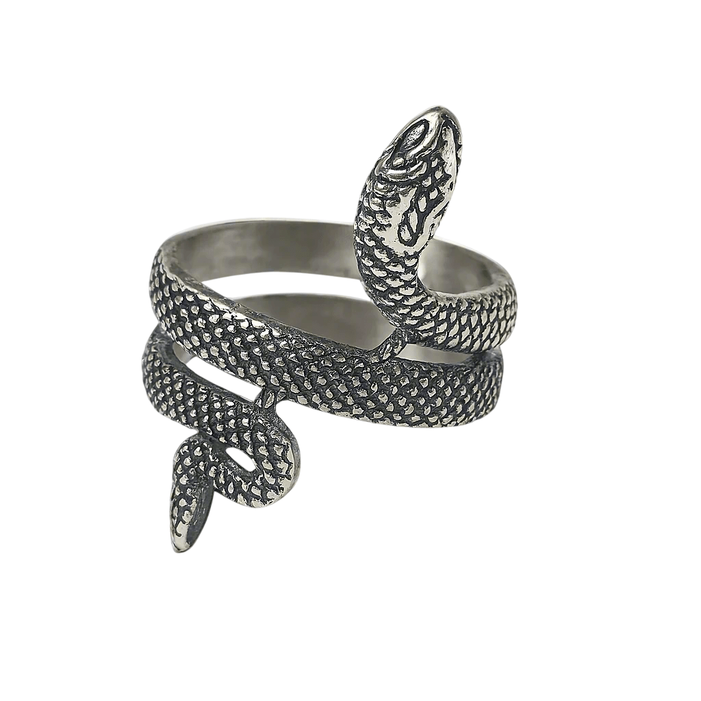 COBRA CREST RING - Pure Stainless Steel Men’s Steel-Plated Ring – Statement Luxury Jewelry (Size : 16-23-28) - THE MEN THING