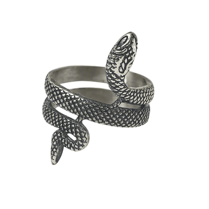 COBRA CREST RING - Pure Stainless Steel Men’s Steel-Plated Ring – Statement Luxury Jewelry (Size : 16-23-28) - THE MEN THING
