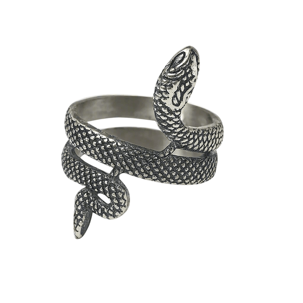 COBRA CREST RING - Pure Stainless Steel Men’s Steel-Plated Ring – Statement Luxury Jewelry (Size : 16-23-28)