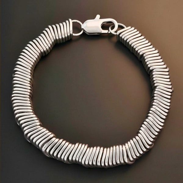 COIL CORE - 8mm Titanium Steel Bracelet with Lobster Clasp for Men & Boy 7 inch