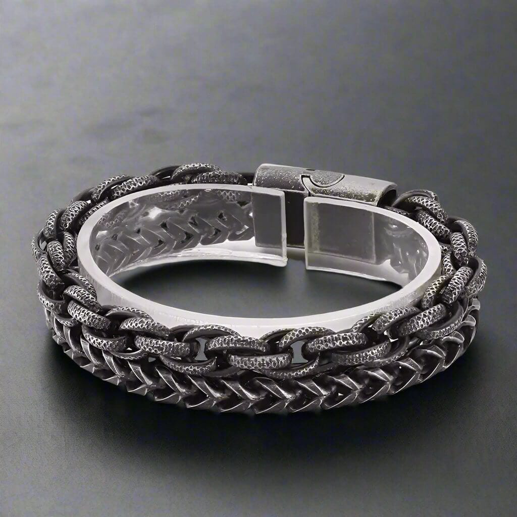 COLOSSUS - 13mm Pure Titanium Steel Bracelet, Bracelet with hook buckle for Men & Boy (8inch) - THE MEN THING