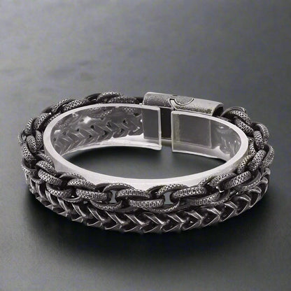 COLOSSUS - 13mm Pure Titanium Steel Bracelet, Bracelet with hook buckle for Men & Boy (8inch) - THE MEN THING