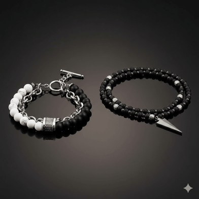 COMBO – Arrow Necklace & Money Magnet Chakra Bracelet for Men's