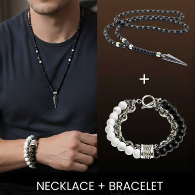 COMBO – Arrow Necklace & Money Magnet Chakra Bracelet for Men's