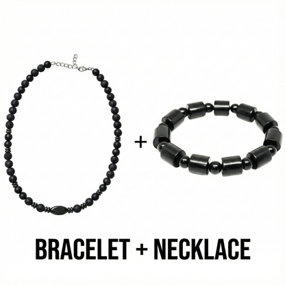 COMBO — NOIR VAULT Wooden Beads Bracelet × FENRIK Beads Necklace - THE MEN THING