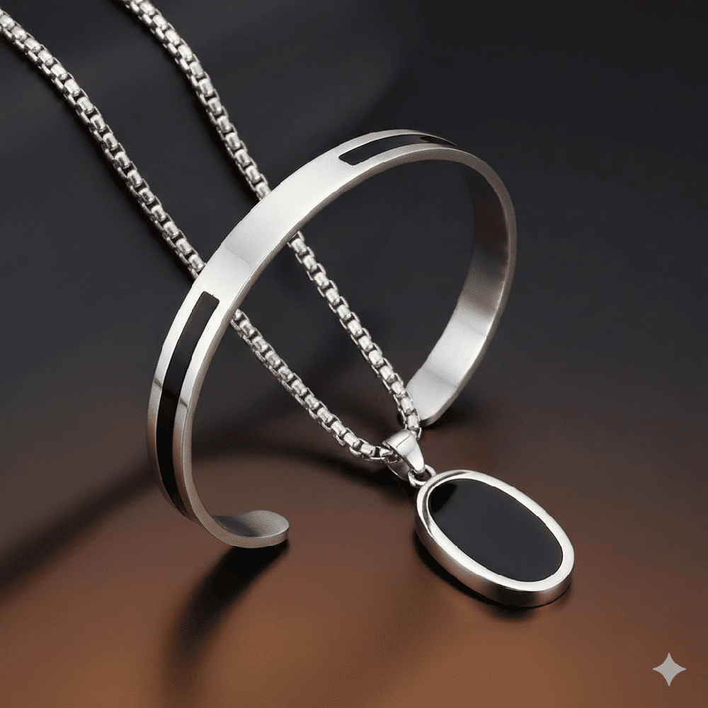 COMBO – Stoic Bracelet + Eclipse Pendant Necklace for Men's - THE MEN THING