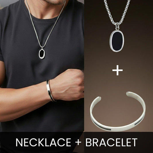COMBO – Stoic Bracelet + Eclipse Pendant Necklace for Men's - THE MEN THING
