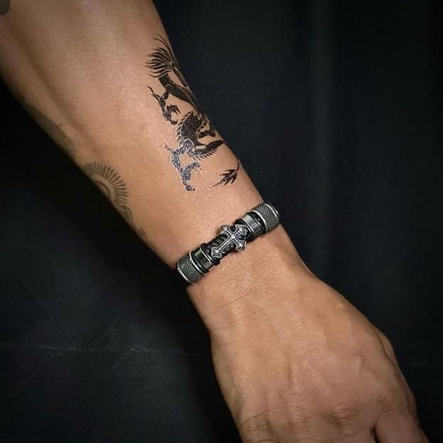 COMBO - Titanium Steel Divine Faith Pendant + Templar Cross Leather Bracelet for Men's - THE MEN THING