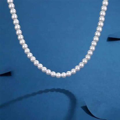 COMBO — White Aura Pearl Necklace & Howlite Beads Bracelet — Pearl / Bead Necklace for Men | THE MEN THING