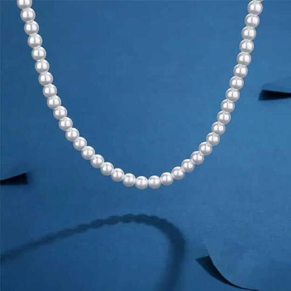 COMBO — White Aura Pearl Necklace & Howlite Beads Bracelet