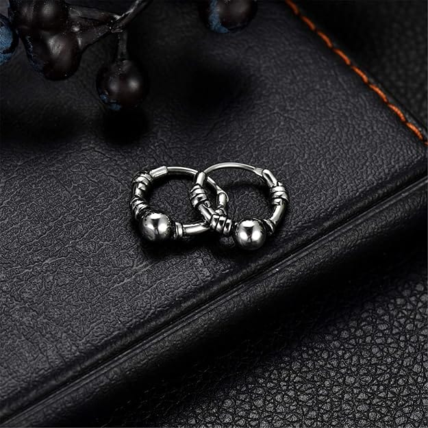 COMET HOOPS - Titanium Steel Hoop Earrings for Men & Boys (2 Pcs) - THE MEN THING