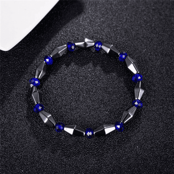 CONE SHAPE BLUE  - Beads Bracelet with Natural Stone - 