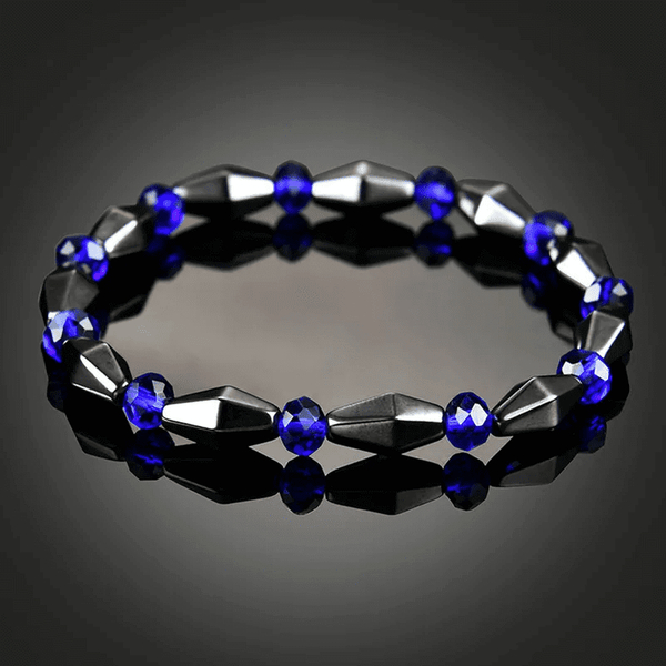 CONE SHAPE BLUE  - Beads Bracelet with Natural Stone - 