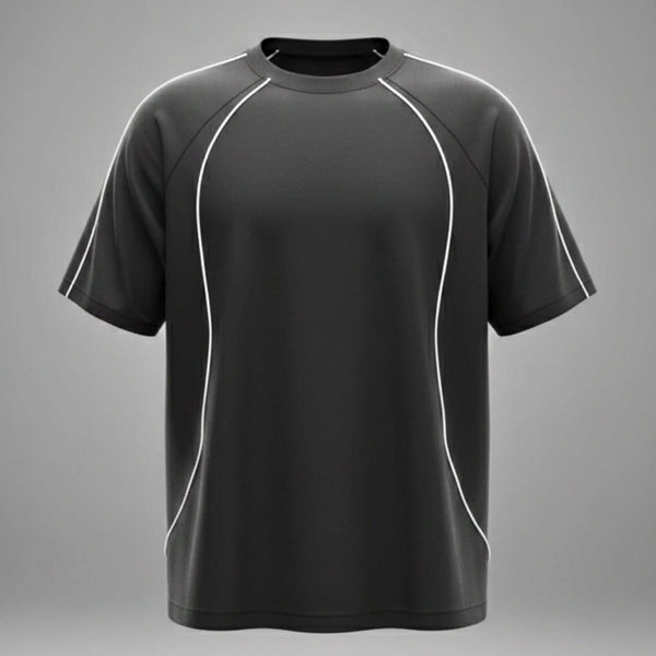 CONTOUR TRACE Oversized T-Shirt – Black