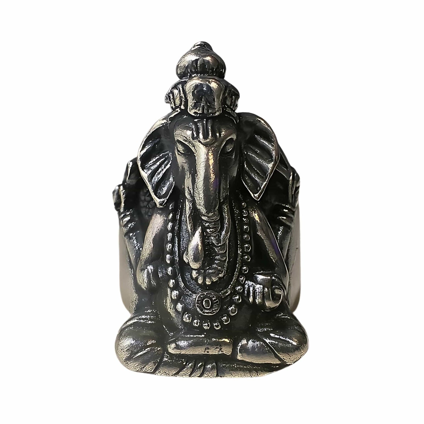 COSMIC GANPATHI RING - Pure Stainless Steel Men’s Steel-Plated Ring – Statement Luxury Jewelry (Size : 16-22-24-27) — Rings for Men | THE MEN THING