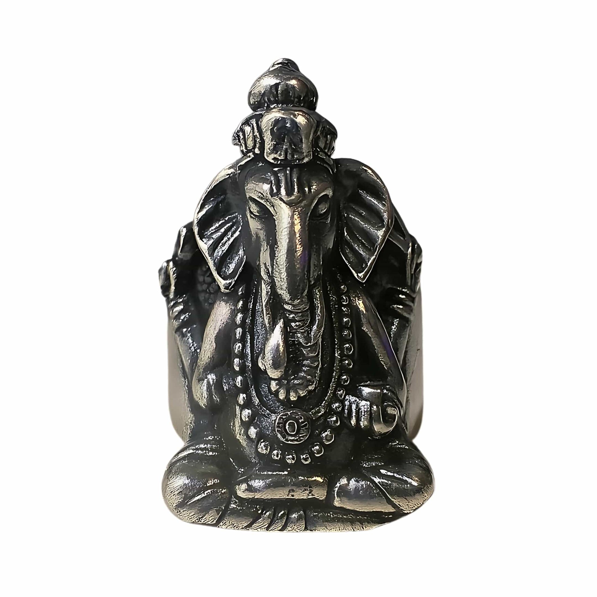 COSMIC GANPATHI RING - Pure Stainless Steel Men’s Steel-Plated Ring – Statement Luxury Jewelry (Size : 16-22-24-27) — Rings for Men | THE MEN THING
