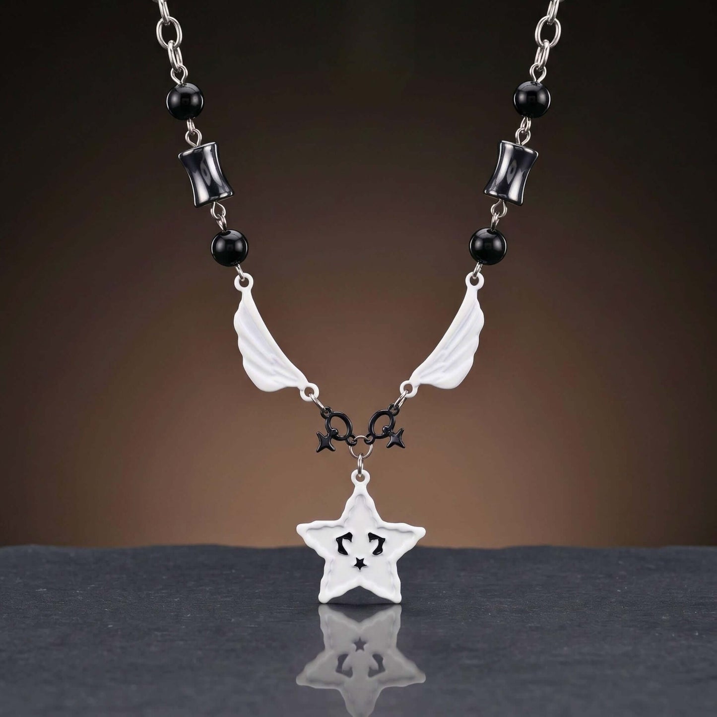 COSMIC WING STAR - 28mm Titanium Steel Pendant with 18 to 20inch 6mm Adjustable Cable Chain for Men & Boys — SS Pendant/ Necklace for Men | THE MEN THING