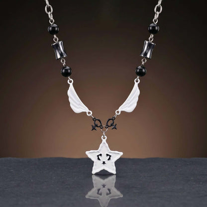 COSMIC WING STAR - 28mm Titanium Steel Pendant with 18 to 20inch 6mm Adjustable Cable Chain for Men & Boys — SS Pendant/ Necklace for Men | THE MEN THING
