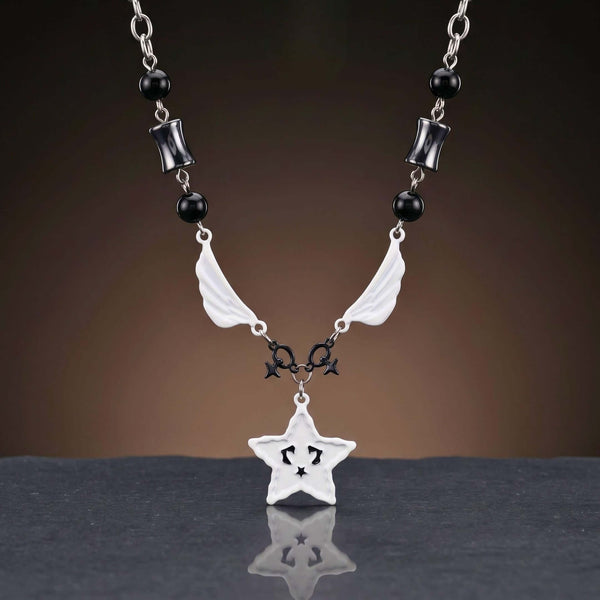 COSMIC WING STAR - 28mm Titanium Steel Pendant with 18 to 20inch 6mm Adjustable Cable Chain for Men & Boys