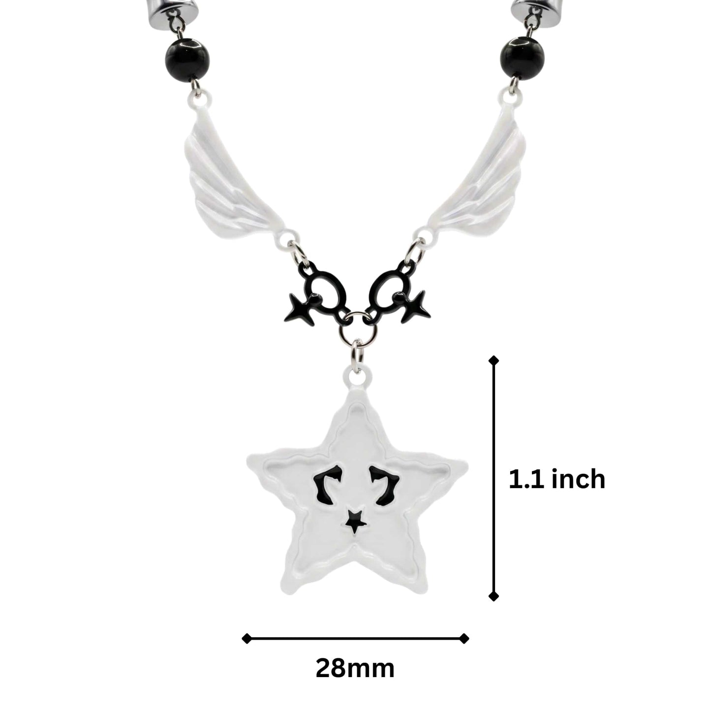COSMIC WING STAR - 28mm Titanium Steel Pendant with 18 to 20inch 6mm Adjustable Cable Chain for Men & Boys — SS Pendant/ Necklace for Men | THE MEN THING