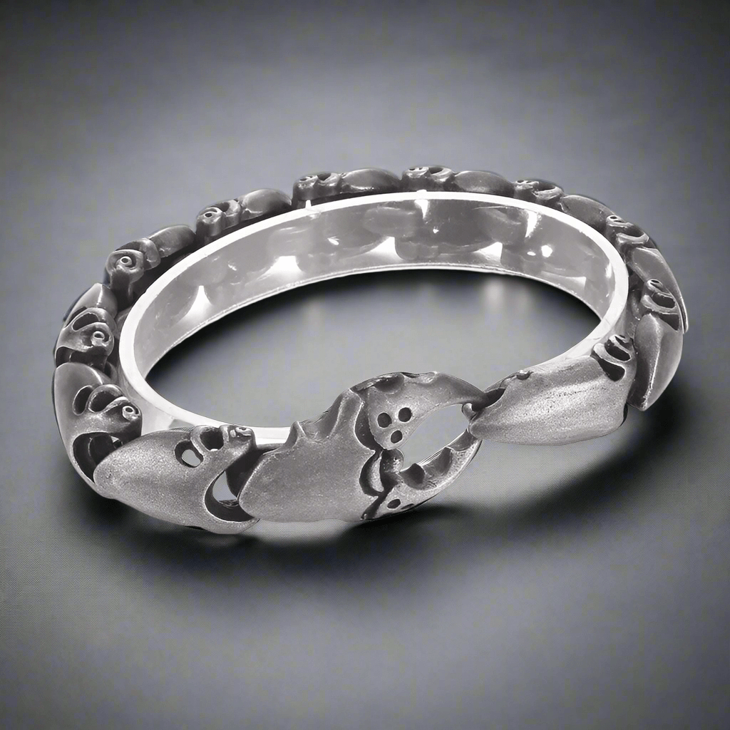 CRABCUFF - 22mm Pure Titanium Steel Bracelet,  Bracelet with hook buckle for Men & Boy (8inch) - THE MEN THING