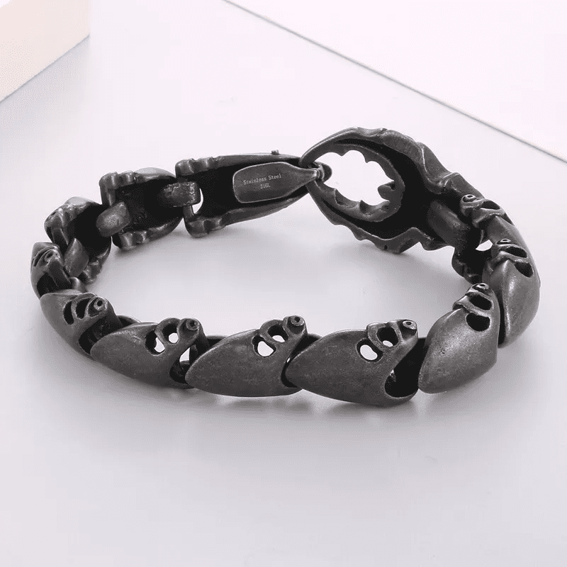 CRABCUFF - 22mm Pure Titanium Steel Bracelet,  Bracelet with hook buckle for Men & Boy (8inch) - THE MEN THING