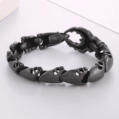 CRABCUFF - 22mm Pure Titanium Steel Bracelet,  Bracelet with hook buckle for Men & Boy (8inch) - THE MEN THING