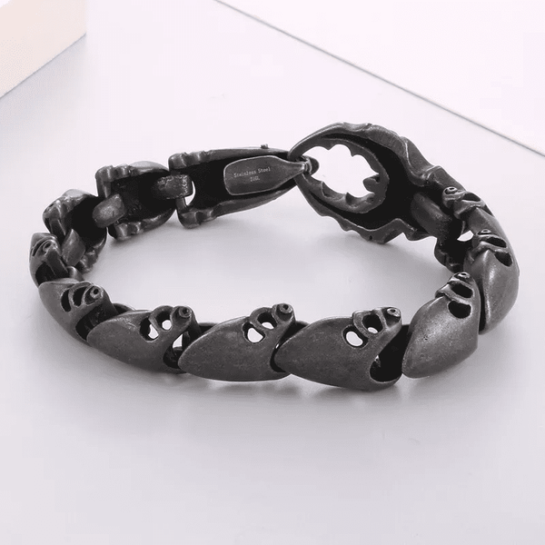 CRABCUFF - 22mm Pure Titanium Steel Bracelet,  Bracelet with hook buckle for Men & Boy (8inch)